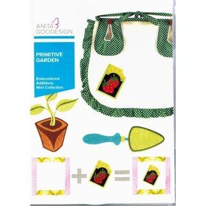 Anita Goodesign Primitive Garden Embroidered Additions Collection 60 Designs